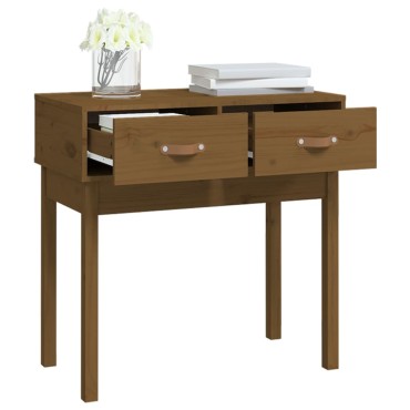 vidaXL Τραπέζι κονσόλα Καφέ μελί 76,5x40x75cm Μασίφ Ξύλο Πεύκου 1 τεμ.