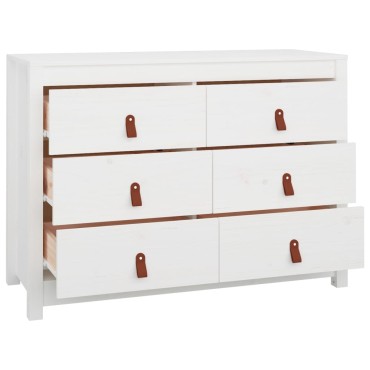 vidaXL Βοηθητικό Ντουλάπι Λευκό 100x40x72cm από Μασίφ Ξύλο Πεύκου 1 τεμ.
