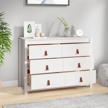 vidaXL Βοηθητικό Ντουλάπι Λευκό 100x40x72cm από Μασίφ Ξύλο Πεύκου 1 τεμ.