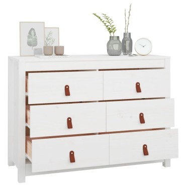 vidaXL Βοηθητικό Ντουλάπι Λευκό 100x40x72cm από Μασίφ Ξύλο Πεύκου 1 τεμ.