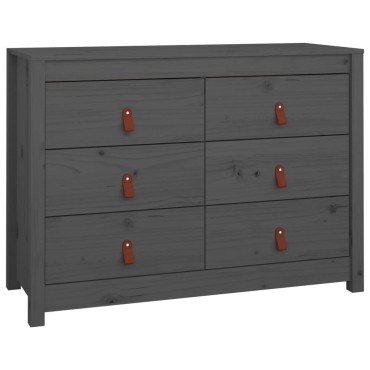 vidaXL Βοηθητικό Ντουλάπι Γκρι 100x40x72cm από Μασίφ Ξύλο Πεύκου 1 τεμ.