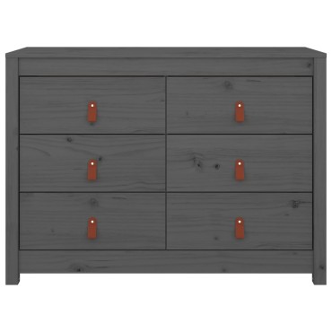 vidaXL Βοηθητικό Ντουλάπι Γκρι 100x40x72cm από Μασίφ Ξύλο Πεύκου 1 τεμ.