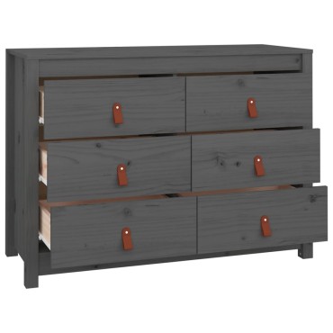 vidaXL Βοηθητικό Ντουλάπι Γκρι 100x40x72cm από Μασίφ Ξύλο Πεύκου 1 τεμ.