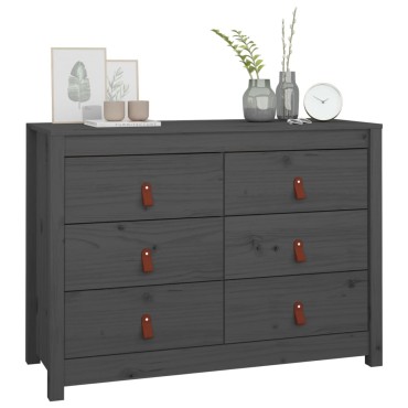 vidaXL Βοηθητικό Ντουλάπι Γκρι 100x40x72cm από Μασίφ Ξύλο Πεύκου 1 τεμ.