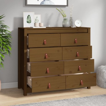 vidaXL Βοηθητικό Ντουλάπι Καφέ Μελί 100x40x90cmαπό Μασίφ Ξύλο Πεύκου 1 τεμ.