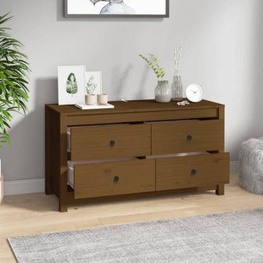 vidaXL Βοηθητικό Ντουλάπι Καφέ Μελί 100x40x54cmαπό Μασίφ Ξύλο Πεύκου 1 τεμ.