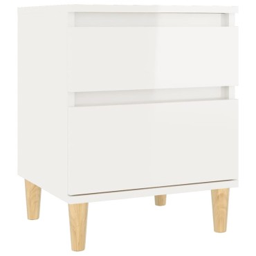 vidaXL Κομοδίνα Γυαλιστερό Λευκό 40x35x50cm 1 τεμ.