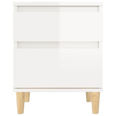 vidaXL Κομοδίνα Γυαλιστερό Λευκό 40x35x50cm 1 τεμ.