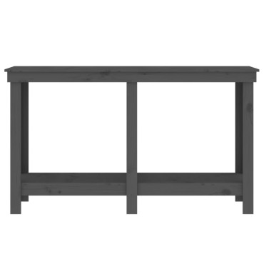 vidaXL Πάγκος Εργασίας Γκρι 140x50x80 εκ. από Μασίφ Ξύλο Πεύκου