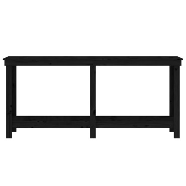 vidaXL Πάγκος Εργασίας Μαύρος 180x50x80 εκ. από Μασίφ Ξύλο Πεύκου