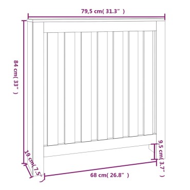 vidaXL Κάλυμμα Καλοριφέρ Λευκό 79,5x19x84 εκ. από Μασίφ Ξύλο Πεύκου