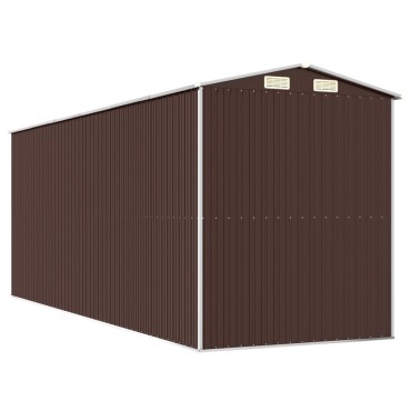 vidaXL Αποθήκη Κήπου Σκούρο καφέ 192x523x223 εκ. Γαλβανισμένο Ατσάλι