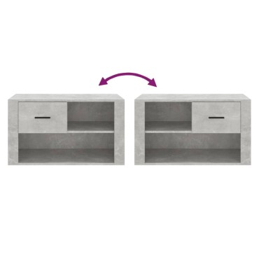 vidaXL Παπουτσοθήκη Γκρι Σκυροδέματος 80x35x45cm Επεξεργασμένο Ξύλο