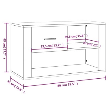 vidaXL Παπουτσοθήκη Γκρι Σκυροδέματος 80x35x45cm Επεξεργασμένο Ξύλο