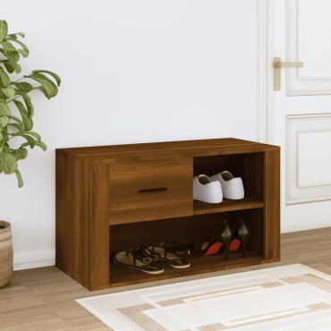 vidaXL Παπουτσοθήκη Καφέ Δρυς 80x35x45cm από Επεξεργασμένο Ξύλο