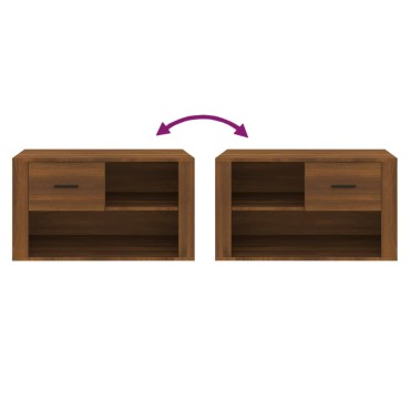 vidaXL Παπουτσοθήκη Καφέ Δρυς 80x35x45cm από Επεξεργασμένο Ξύλο