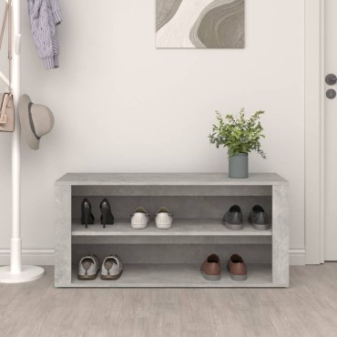 vidaXL Παπουτσοθήκη Γκρι Σκυροδέματος 100x35x45cm Επεξεργασμένο Ξύλο