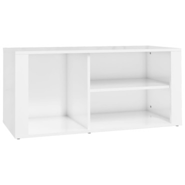 vidaXL Παπουτσοθήκη Γυαλιστερό Λευκό 100x35x45cm Επεξεργασμένο Ξύλο