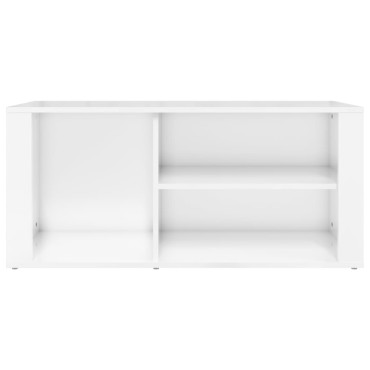vidaXL Παπουτσοθήκη Γυαλιστερό Λευκό 100x35x45cm Επεξεργασμένο Ξύλο