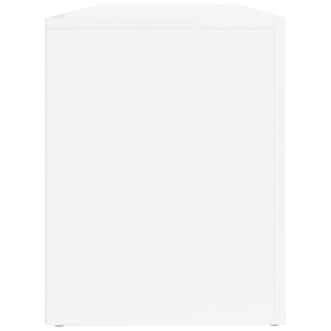 vidaXL Παπουτσοθήκη Γυαλιστερό Λευκό 100x35x45cm Επεξεργασμένο Ξύλο