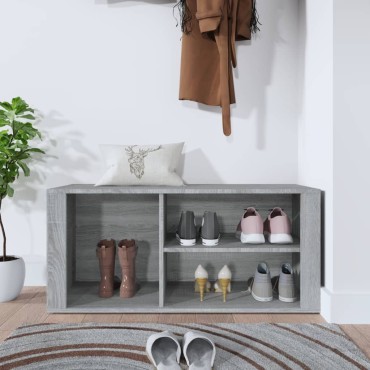 vidaXL Παπουτσοθήκη Γκρι Sonoma 100x35x45cm από Επεξεργασμένο Ξύλο