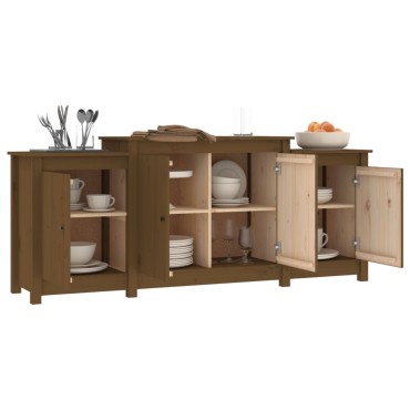 vidaXL Ντουλάπι Καφέ Μελί 164x37x68cm από Μασίφ Ξύλο Πεύκου 1 τεμ.