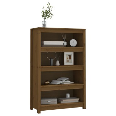 vidaXL Βιβλιοθήκη Μελί 80x35x126cm από Μασίφ Ξύλο Πεύκου 1 τεμ.