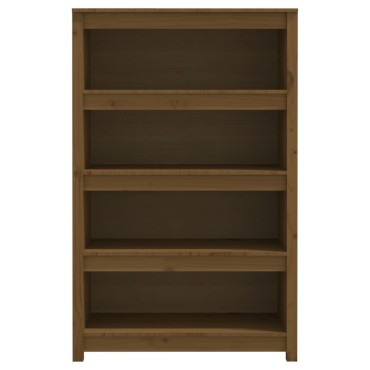vidaXL Βιβλιοθήκη Μελί 80x35x126cm από Μασίφ Ξύλο Πεύκου 1 τεμ.