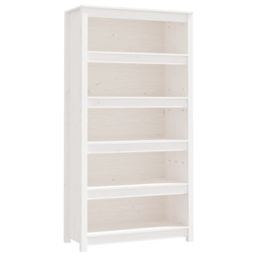 vidaXL Βιβλιοθήκη Λευκή 80x35x154cm από Μασίφ Ξύλο Πεύκου 1 τεμ.