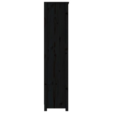 vidaXL Βιβλιοθήκη Μαύρη 80x35x154cm από Μασίφ Ξύλο Πεύκου 1 τεμ.