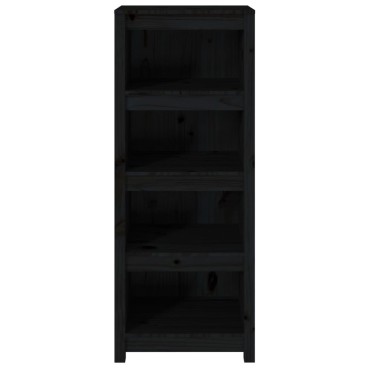 vidaXL Βιβλιοθήκη Μαύρη 50x35x125,5cm από Μασίφ Ξύλο Πεύκου 1 τεμ.