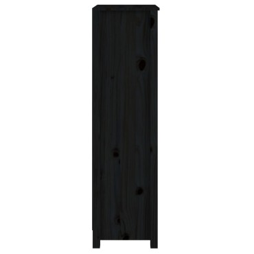 vidaXL Βιβλιοθήκη Μαύρη 50x35x125,5cm από Μασίφ Ξύλο Πεύκου 1 τεμ.