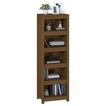 vidaXL Βιβλιοθήκη Μελί 50x35x154cm από Μασίφ Ξύλο Πεύκου 1 τεμ.