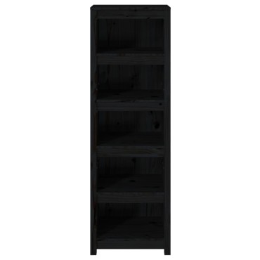 vidaXL Βιβλιοθήκη Μαύρη 50x35x154cm από Μασίφ Ξύλο Πεύκου 1 τεμ.
