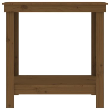 vidaXL Πάγκος Εργασίας Μελί Καφέ 80x50x80 εκ. Μασίφ Ξύλο Πεύκο