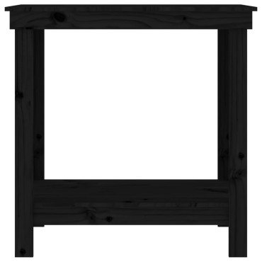 vidaXL Πάγκος Εργασίας Μαύρος 80x50x80 εκ. από Μασίφ Ξύλο Πεύκου