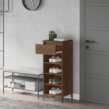 vidaXL Παπουτσοθήκη Καφέ Δρυς 40x36x105cm από Επεξεργασμένο Ξύλο