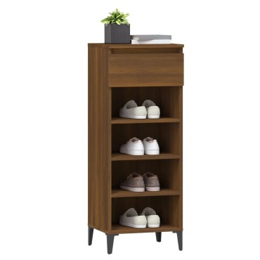 vidaXL Παπουτσοθήκη Καφέ Δρυς 40x36x105cm από Επεξεργασμένο Ξύλο