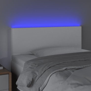 vidaXL Κεφαλάρι Κρεβατιού LED Λευκό 80x5x78/88cm από Συνθετικό Δέρμα 1 τεμ.