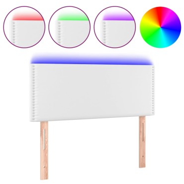 vidaXL Κεφαλάρι Κρεβατιού LED Λευκό 80x5x78/88cm από Συνθετικό Δέρμα 1 τεμ.
