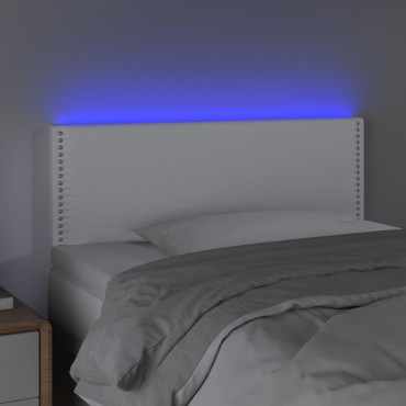 vidaXL Κεφαλάρι Κρεβατιού LED Λευκό 80x5x78/88cm από Συνθετικό Δέρμα 1 τεμ.
