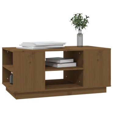 vidaXL Τραπεζάκι Σαλονιού Καφέ Μελί 90x49x40,5cm Μασίφ Ξύλο Πεύκου 1 τεμ.