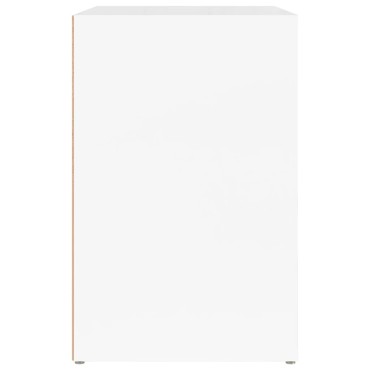 vidaXL Παπουτσοθήκη Γυαλιστερό Λευκό 130x35x54cm Επεξεργασμένο Ξύλο