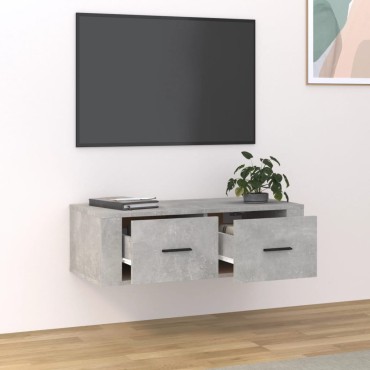 vidaXL Ντουλάπι Τηλεόρασης Κρεμ. Γκρι Σκυρ. 80x36x25cm Επεξ. Ξύλο