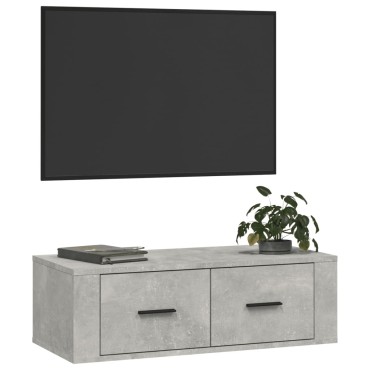vidaXL Ντουλάπι Τηλεόρασης Κρεμ. Γκρι Σκυρ. 80x36x25cm Επεξ. Ξύλο