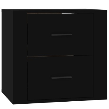 vidaXL Κομοδίνο Επιτοίχιο Μαύρα 50x36 x47cm 1 τεμ.