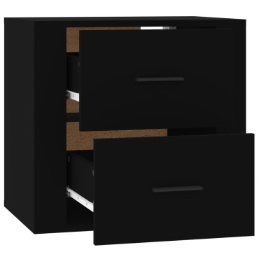 vidaXL Κομοδίνο Επιτοίχιο Μαύρα 50x36 x47cm 1 τεμ.