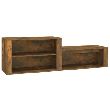 vidaXL Παπουτσοθήκη Καπνιστή Δρυς 150x35x45cm από Επεξεργασμένο Ξύλο