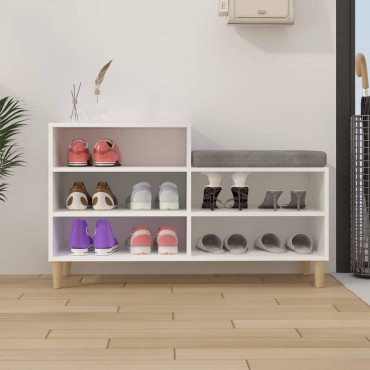 vidaXL Παπουτσοθήκη Λευκή 102x36x60cm από Επεξεργασμένο Ξύλο