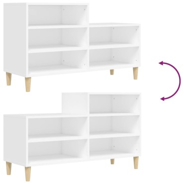 vidaXL Παπουτσοθήκη Λευκή 102x36x60cm από Επεξεργασμένο Ξύλο